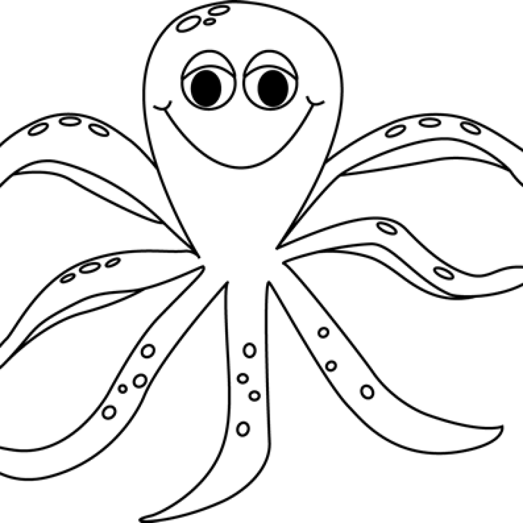octopus clipart black and white