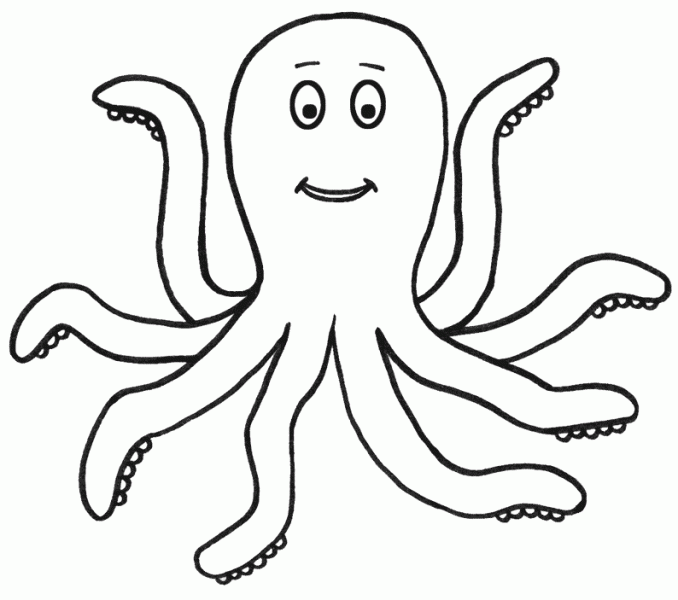 octopus clipart black and white