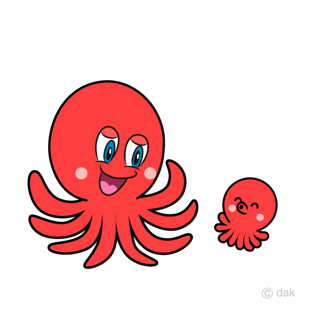 Octopus clipart carton. Parent and child free