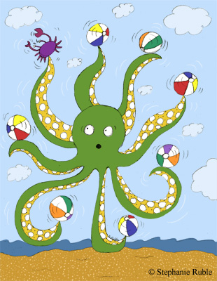 octopus clipart juggling