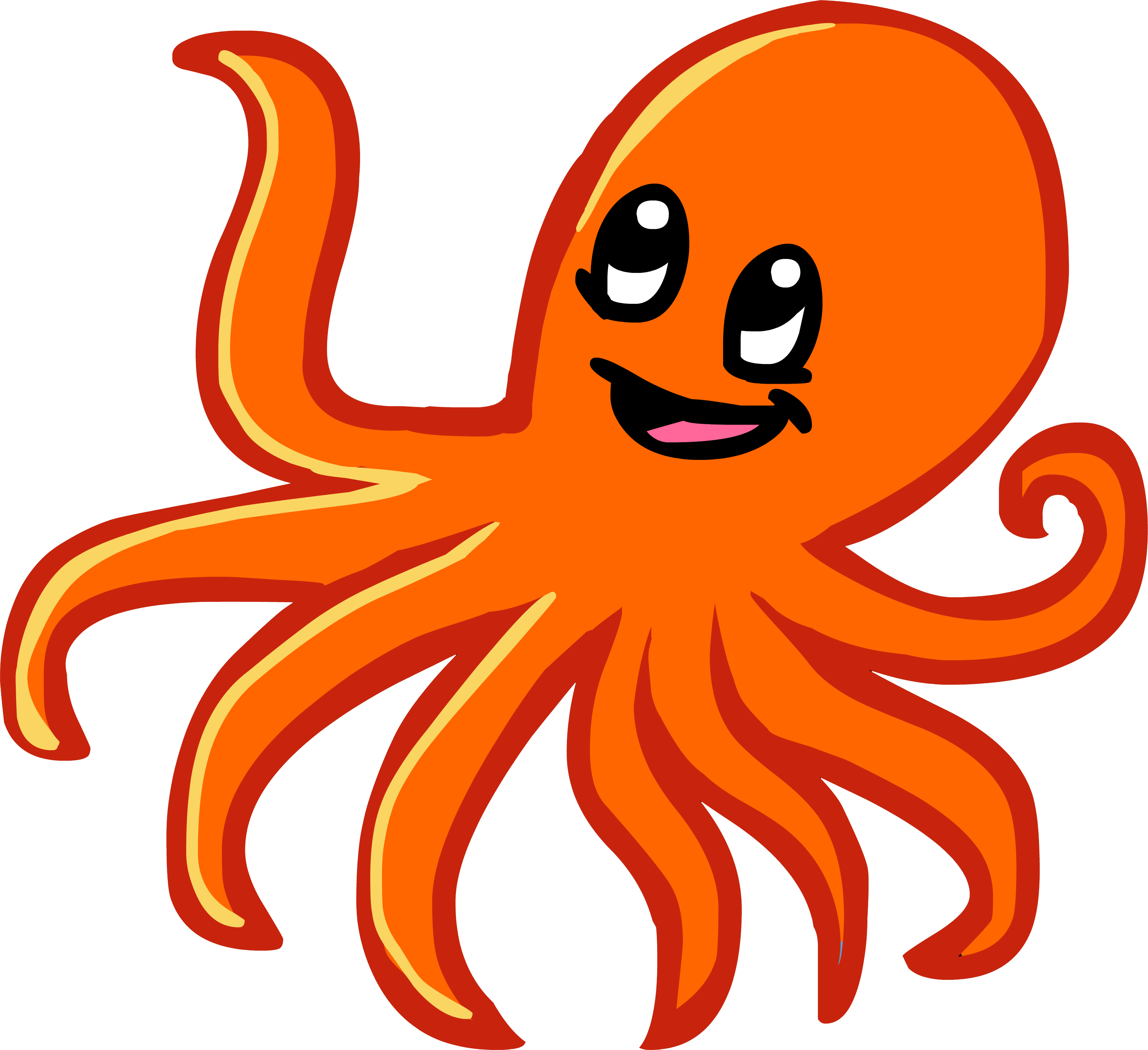 Png . Octopus clipart orange