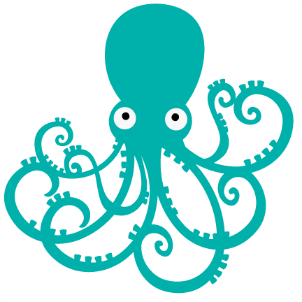 octopus clipart teal