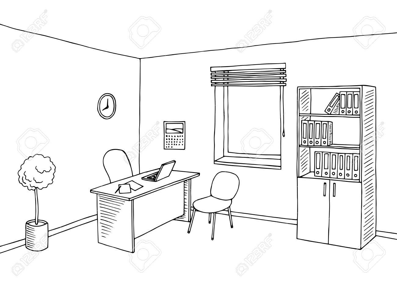 office clipart black and white