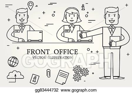 Vector stock think line. Office clipart front office