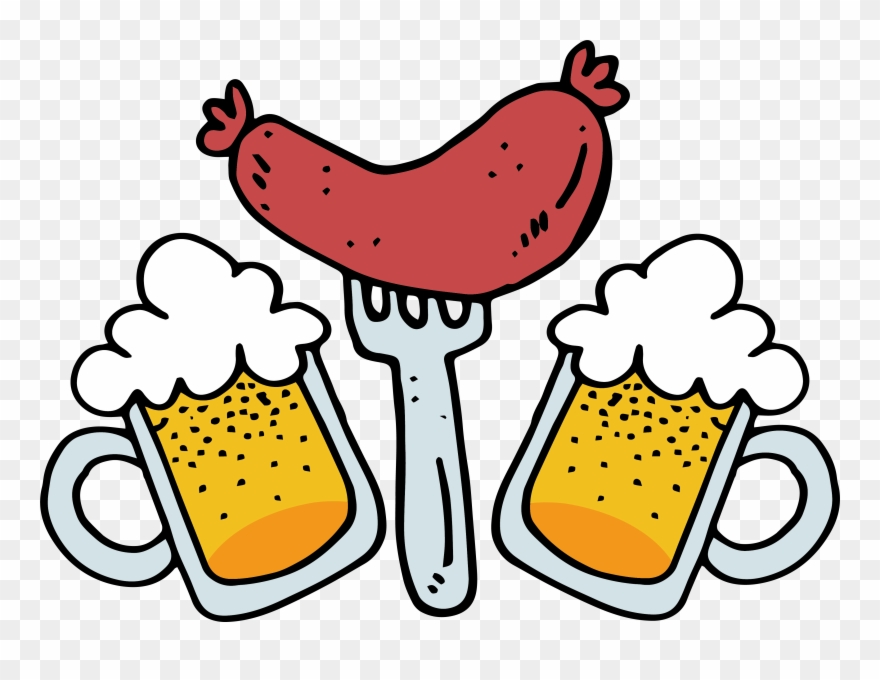 Oktoberfest clipart bratwurst. Sausage beer hot dog