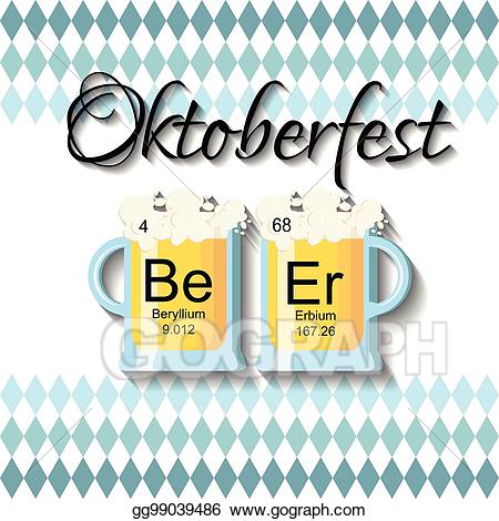 Vector background with two. Oktoberfest clipart template
