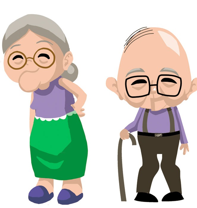 grandparents clipart aged