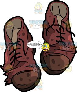 Old clipart broken shoe. A pair of dress
