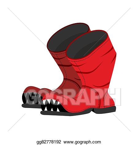 Vector illustration boot with. Old clipart broken shoe