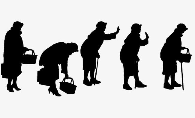 Women silhouettes png elderly. Old clipart older old