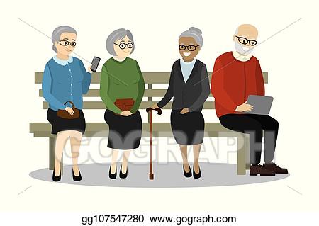 Eps illustration people or. Old clipart pensioner