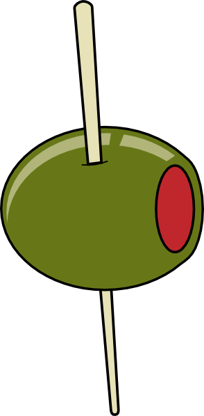 Olive clipart. Green on a toothpick