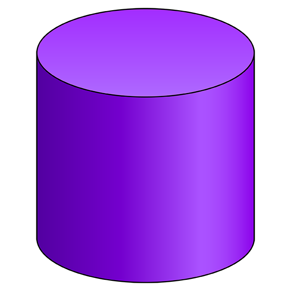 Cylinder d shape geometry. One clipart 3d square