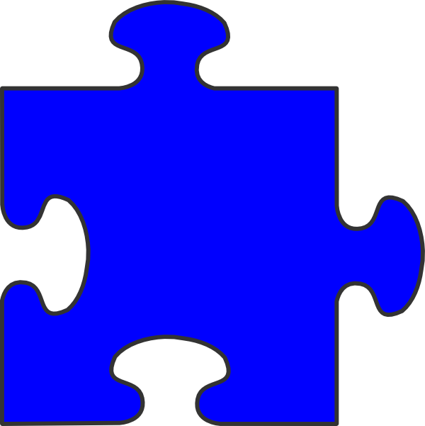 One clipart blue. Border puzzle piece top