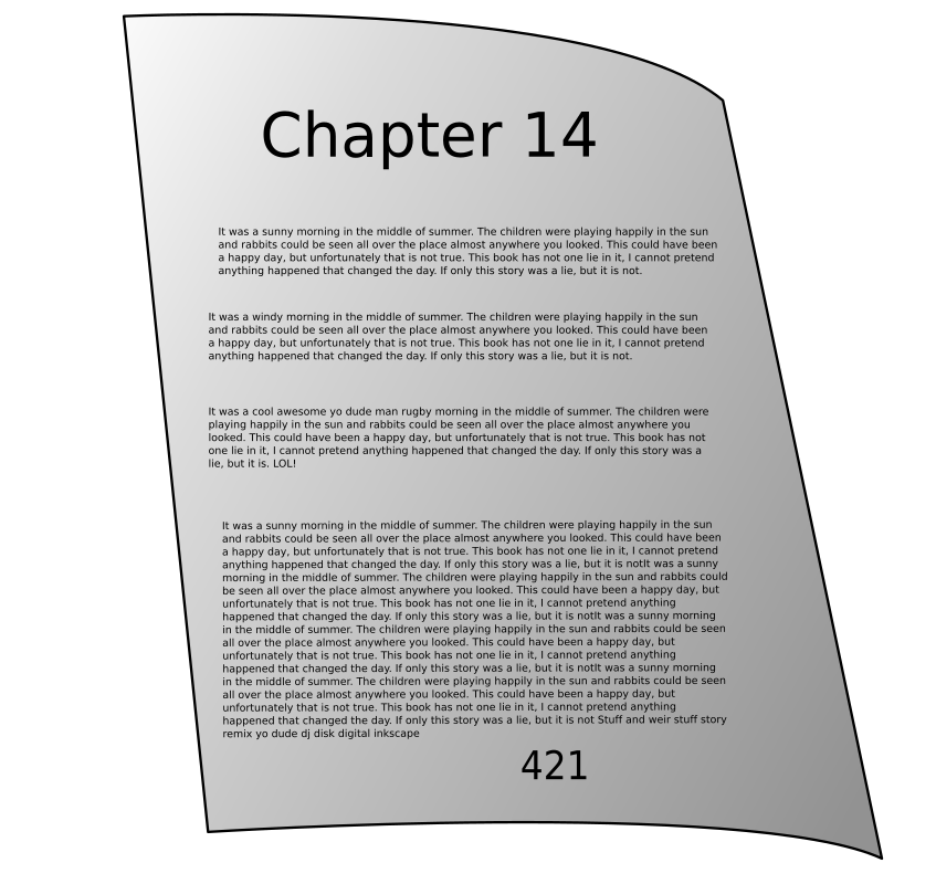 One clipart chapter. Weird book page medium