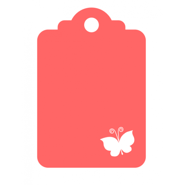 One clipart die. Butterfly laser cut tag