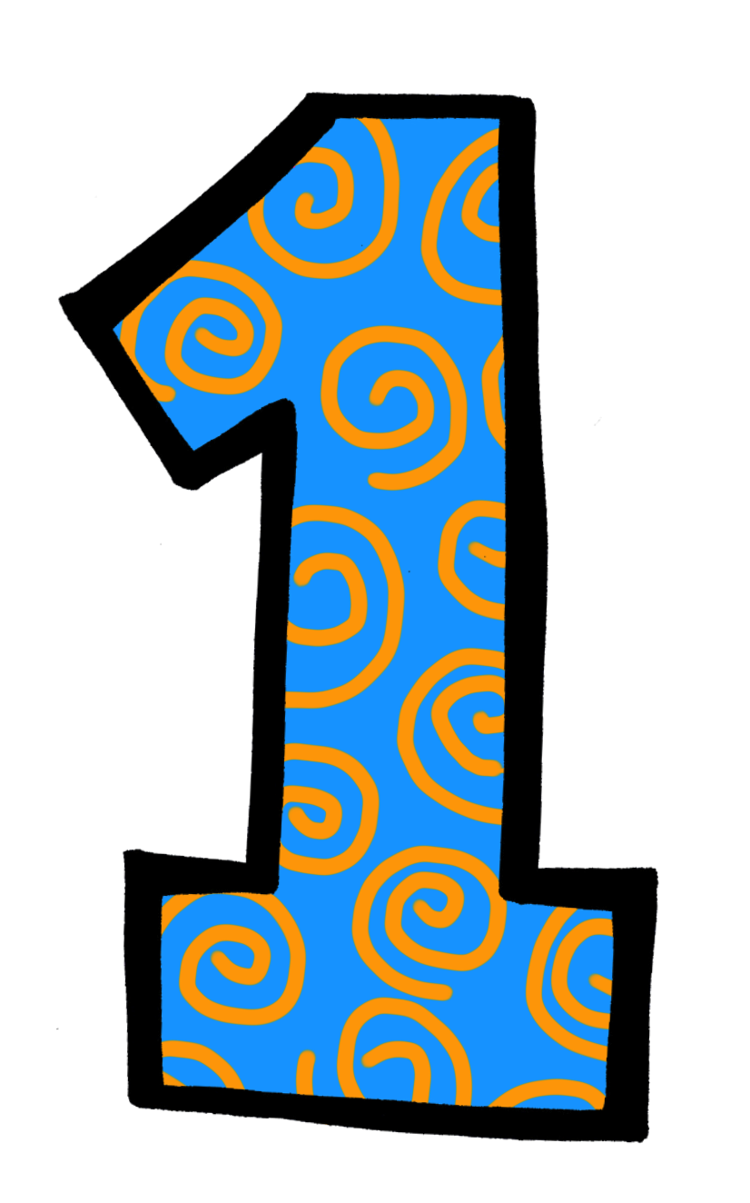 One clipart numeral. 