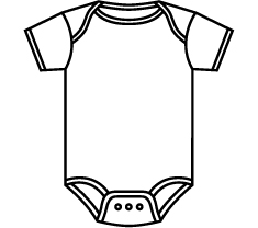 onesie clipart black and white