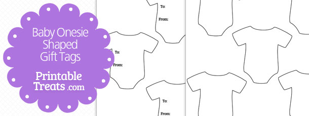Onesie clipart purple shape. Baby shaped gift tags