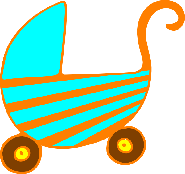 orange clipart baby carriage