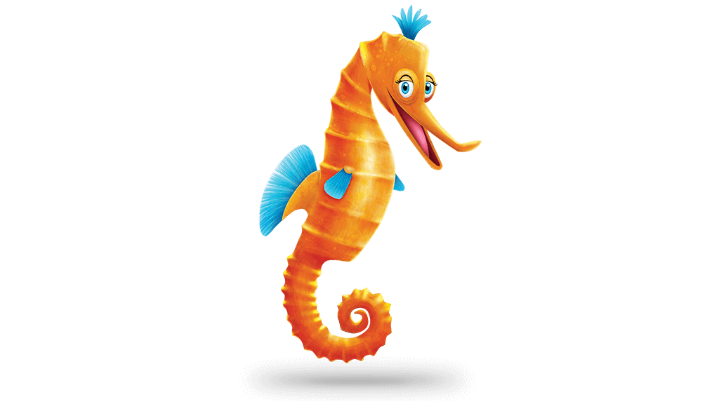 orange clipart seahorse