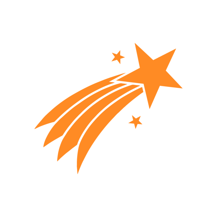 orange clipart shooting star