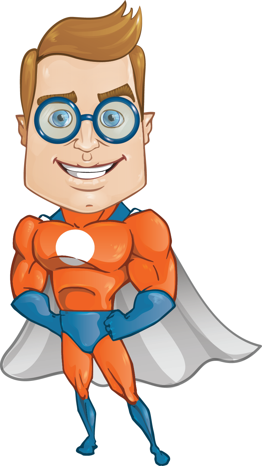 orange clipart superhero