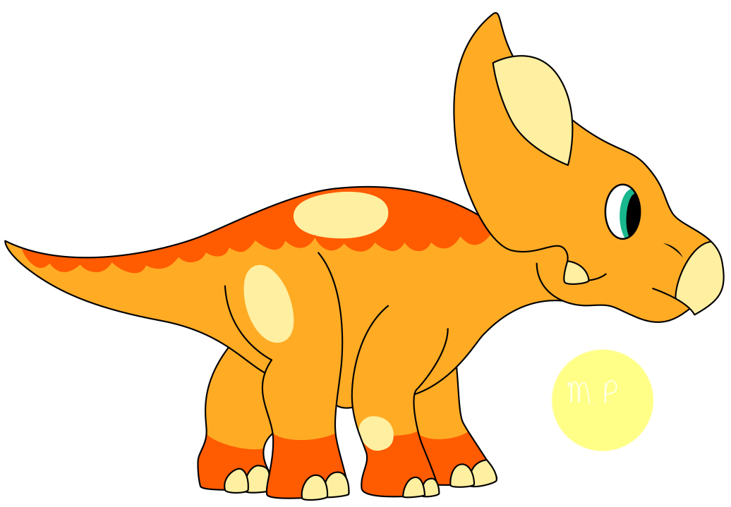 Orange clipart triceratops, Orange triceratops Transparent FREE for ...