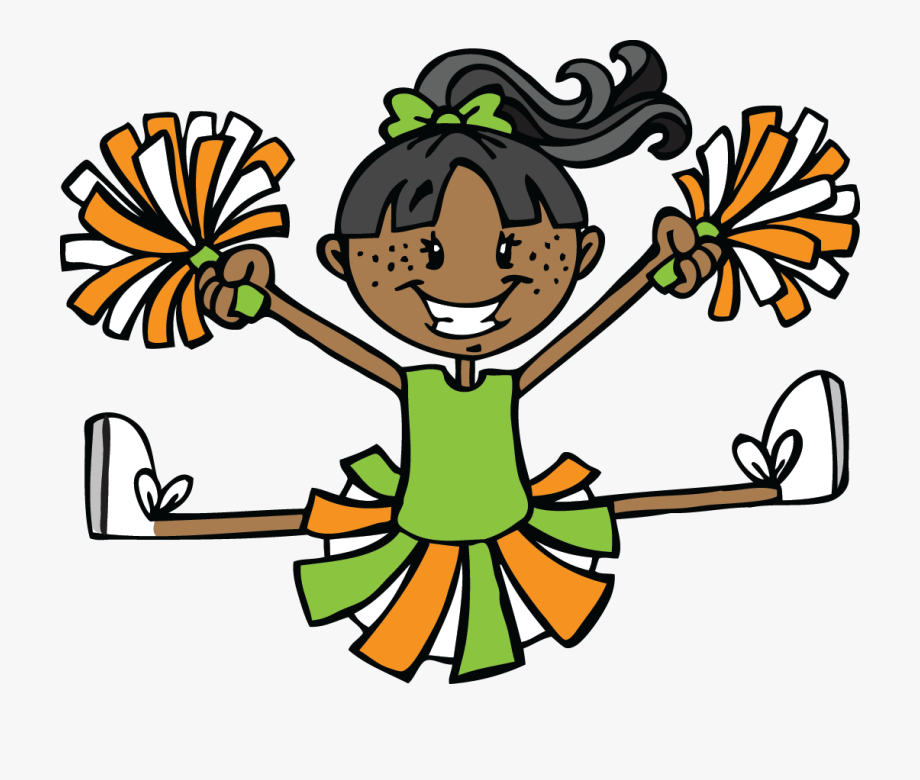 Oranges clipart cheerleading. Green and orange cheerleader