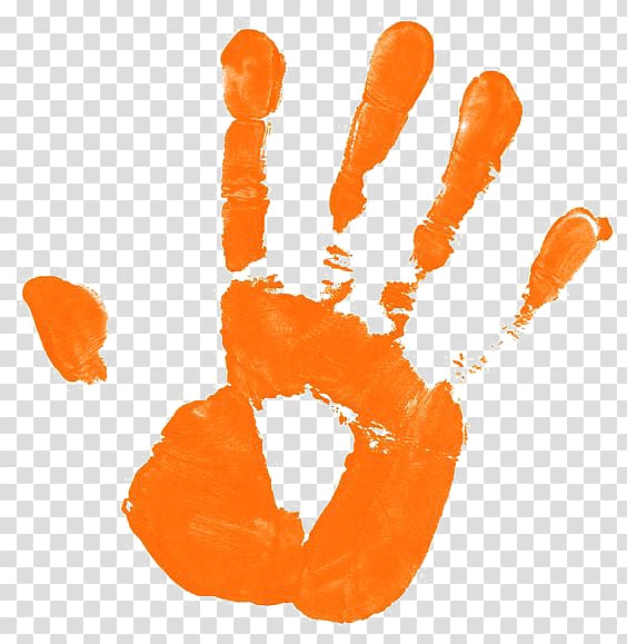 Oranges clipart hands. Red hand print illustration