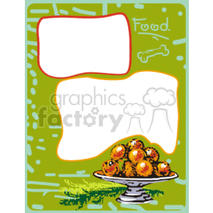 Oranges clipart picture frame. On a footed platter