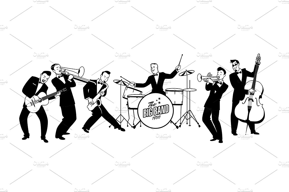 orchestra clipart black and white