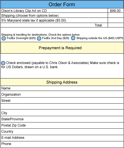organization clipart order form