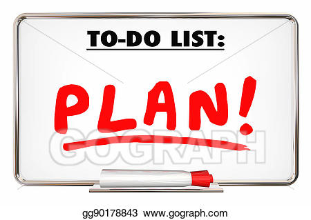 Organized clipart checklist. Stock illustration plan to