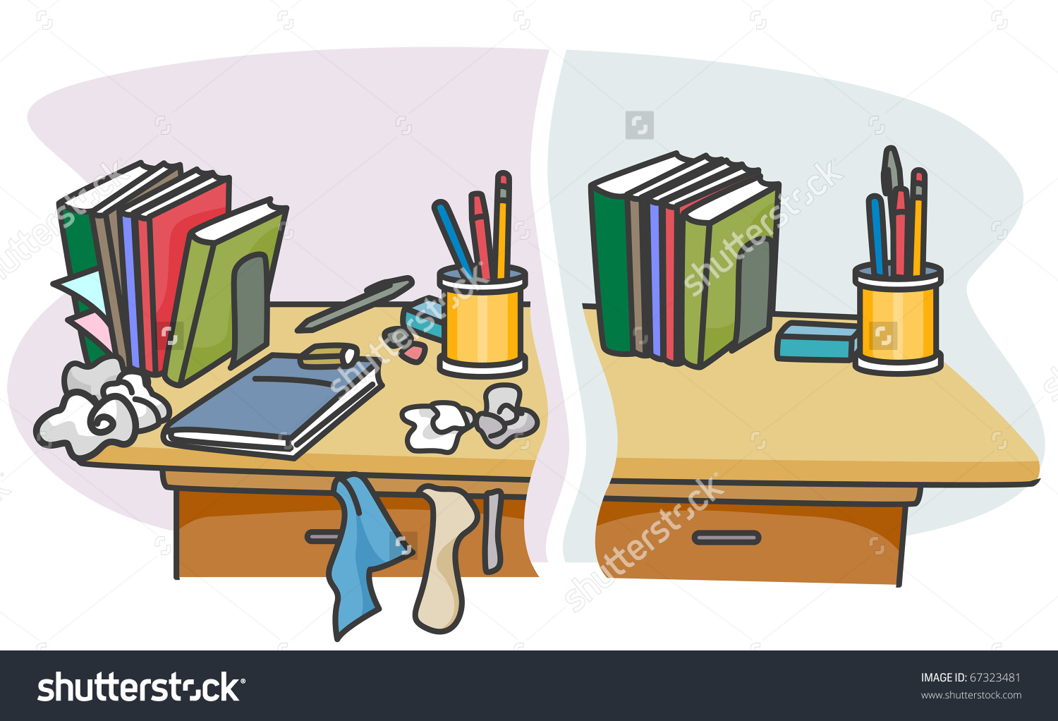organized clipart clean office desk
