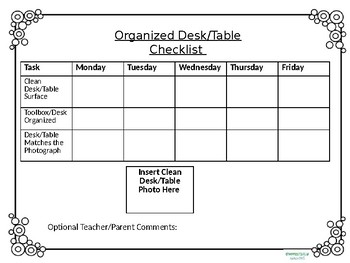 Organization report classroom job. Organized clipart daily checklist