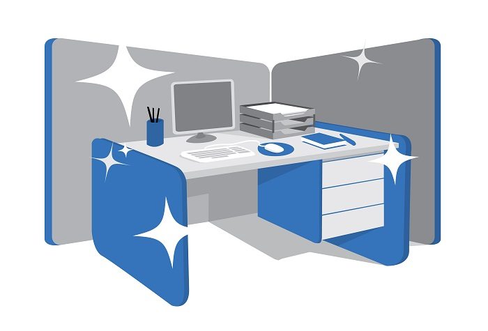 organized clipart office space
