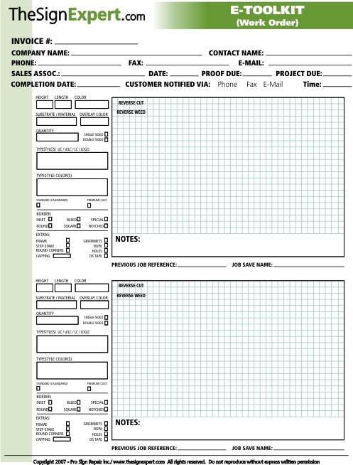 organized clipart order form