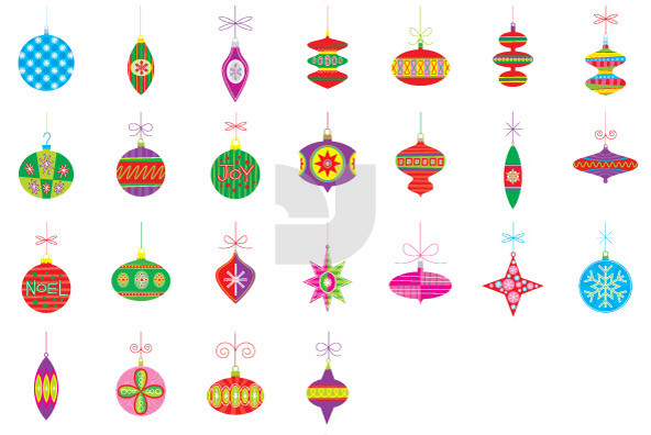 Ornament clipart different shape. Christmas ornaments 
