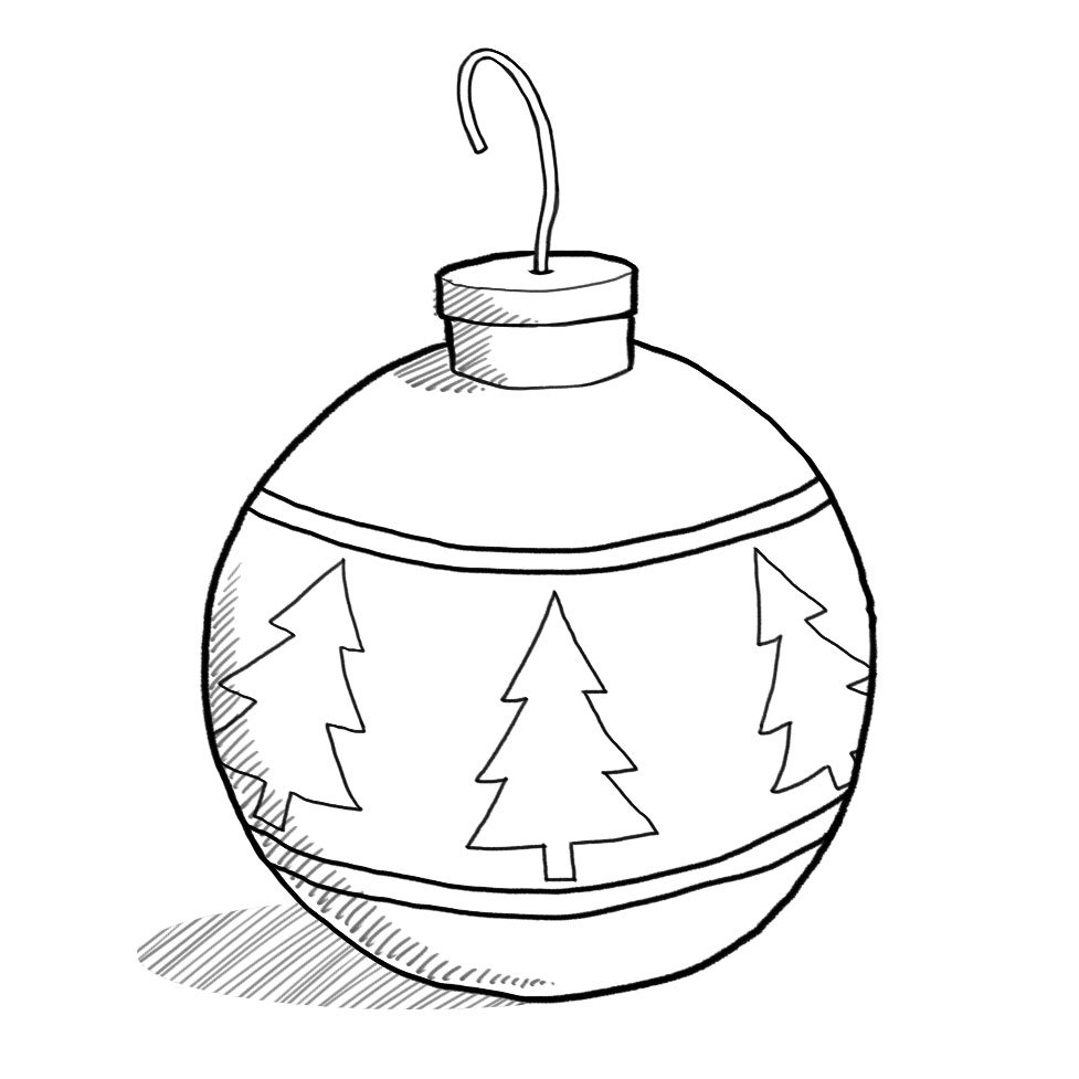 ornament clipart line drawing