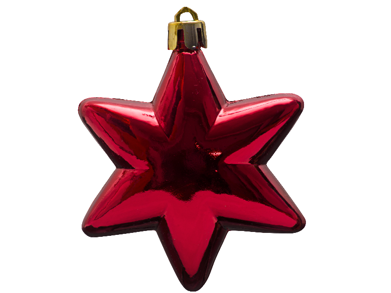 Christmas decoration star png. Ornaments clipart shiny red