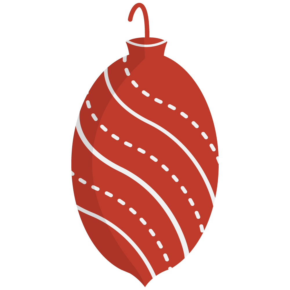 Christmas ornament happy holidays. Ornaments clipart shiny red
