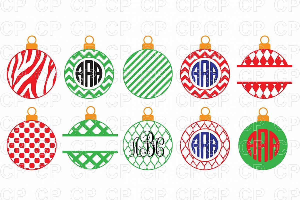 Ornaments clipart svg. Christmas ornament bundle 