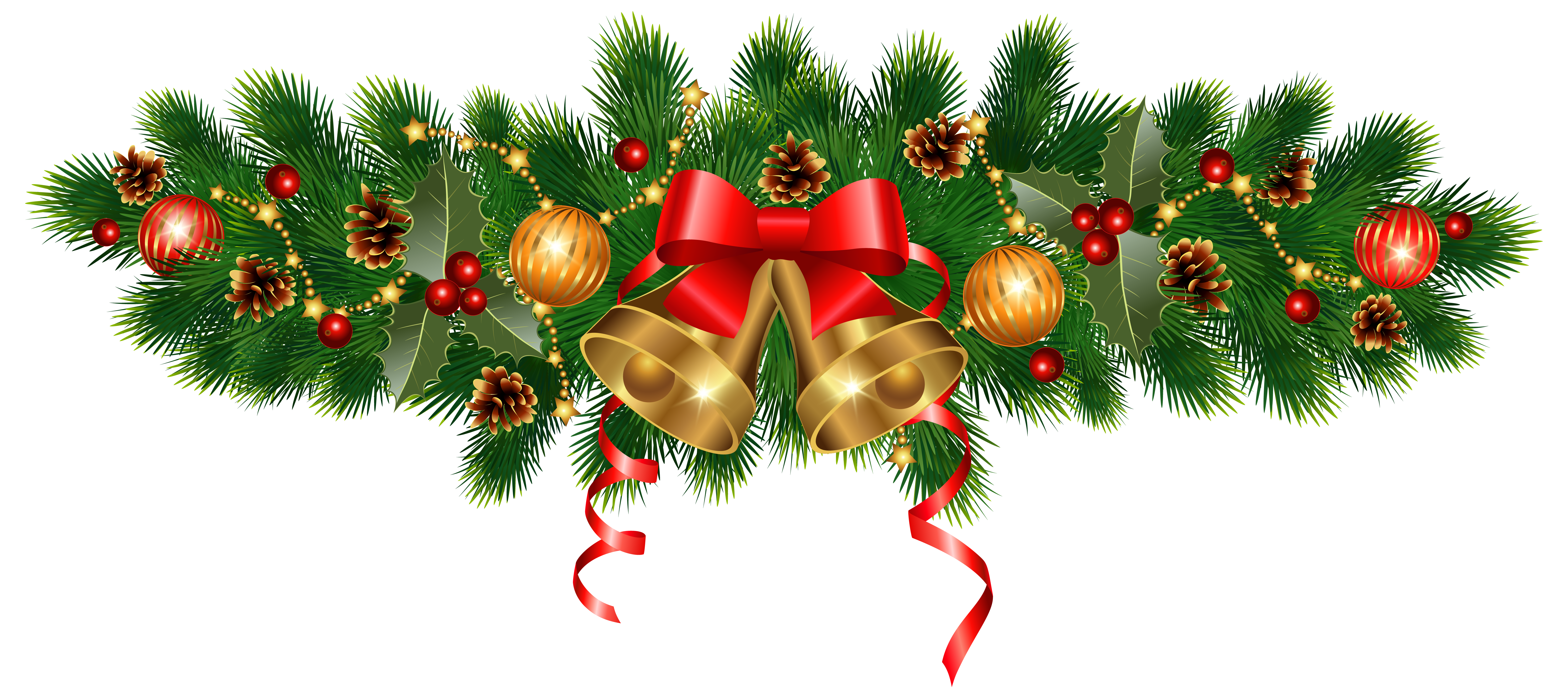 Golden bells and ornaments. Png christmas images