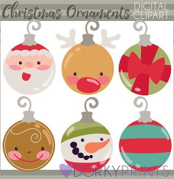 Ornaments clipart cute. Christmas 