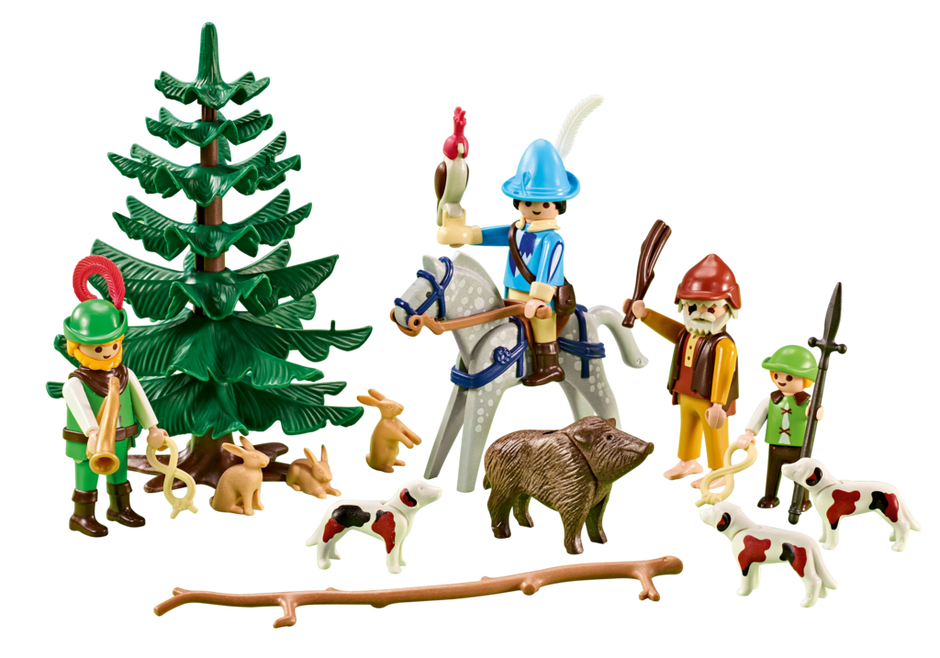 Playmobil hunting party . Ornaments clipart medieval