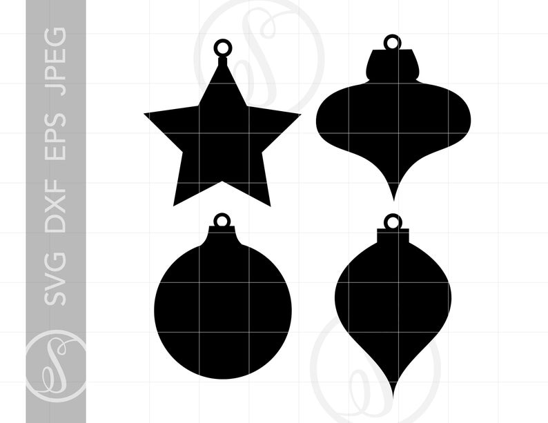 Christmas ornament silhouette cut. Ornaments clipart svg