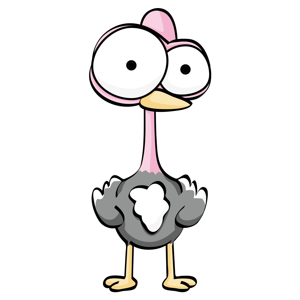 Common cartoon transprent png. Ostrich clipart drawing