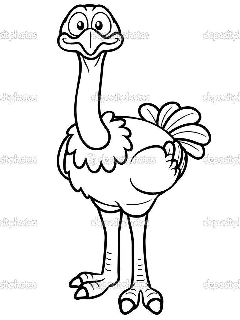 ostrich clipart kid