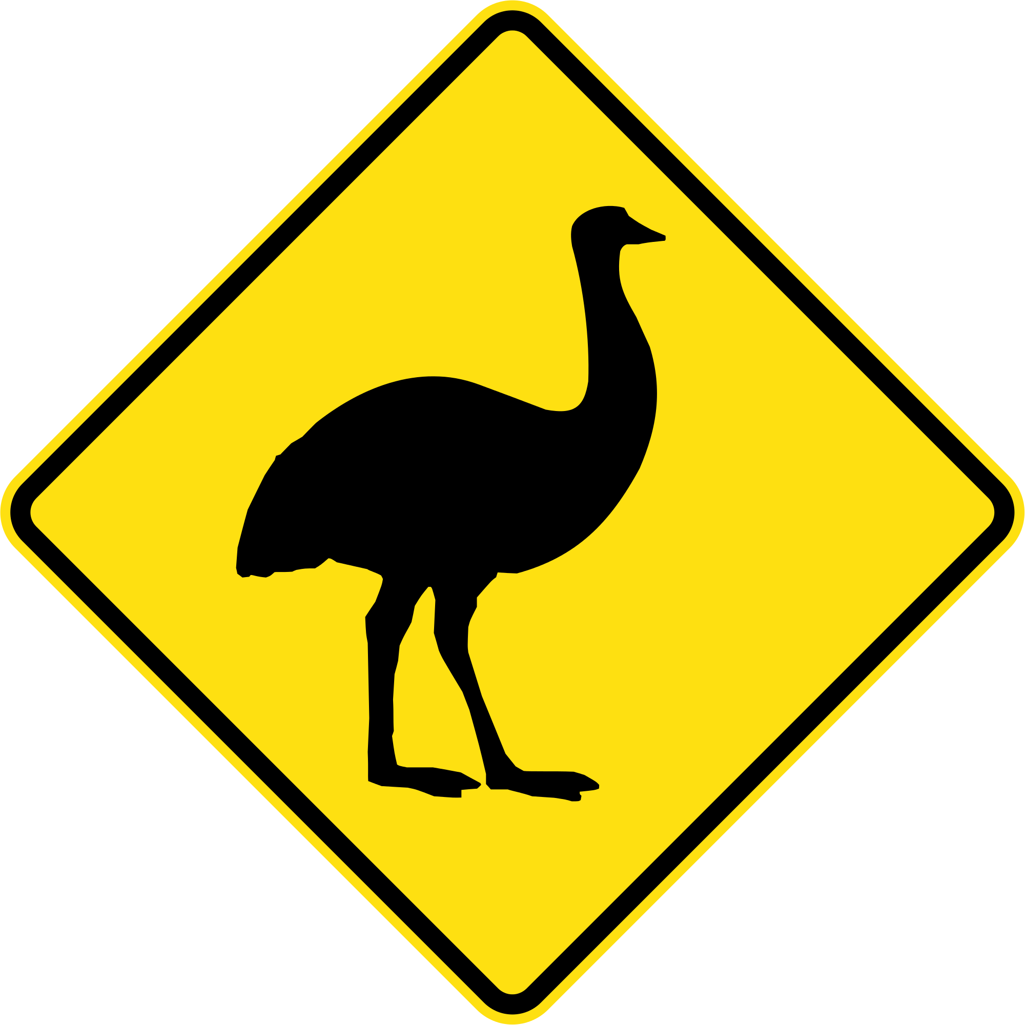 File australia road sign. Ostrich clipart svg